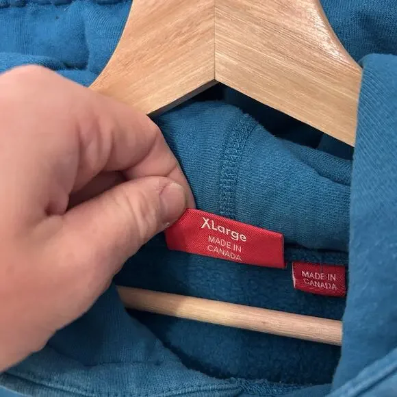 Supreme Sleeve Embroidery Hooded Sweatshirt “Dark Aqua” SS18